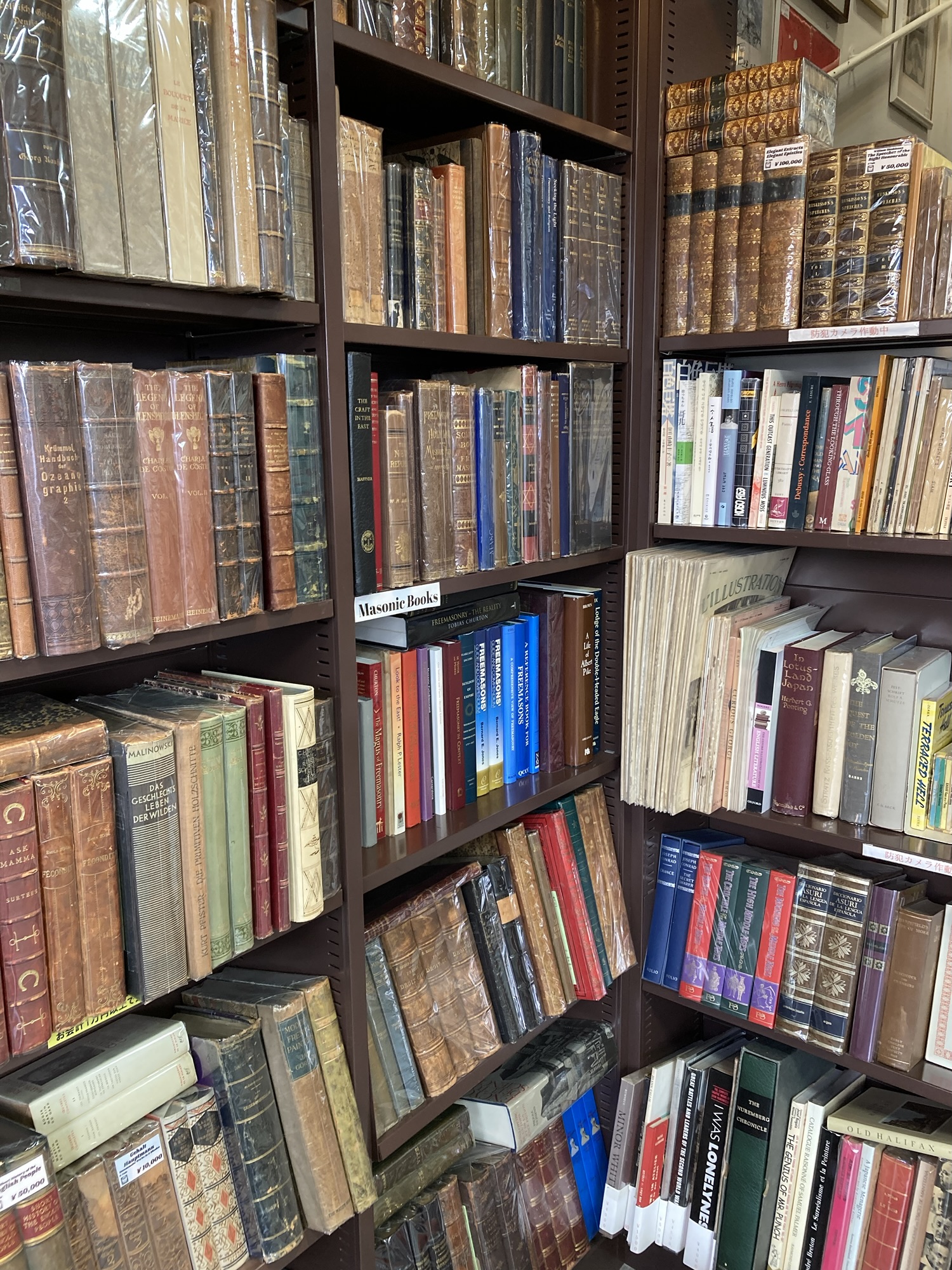 店内洋書コーナー｜1階・2階に展開しています